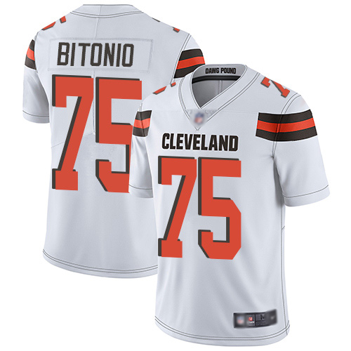 Cleveland Browns Joel Bitonio Men White Limited Jersey #75 NFL Football Road Vapor Untouchable